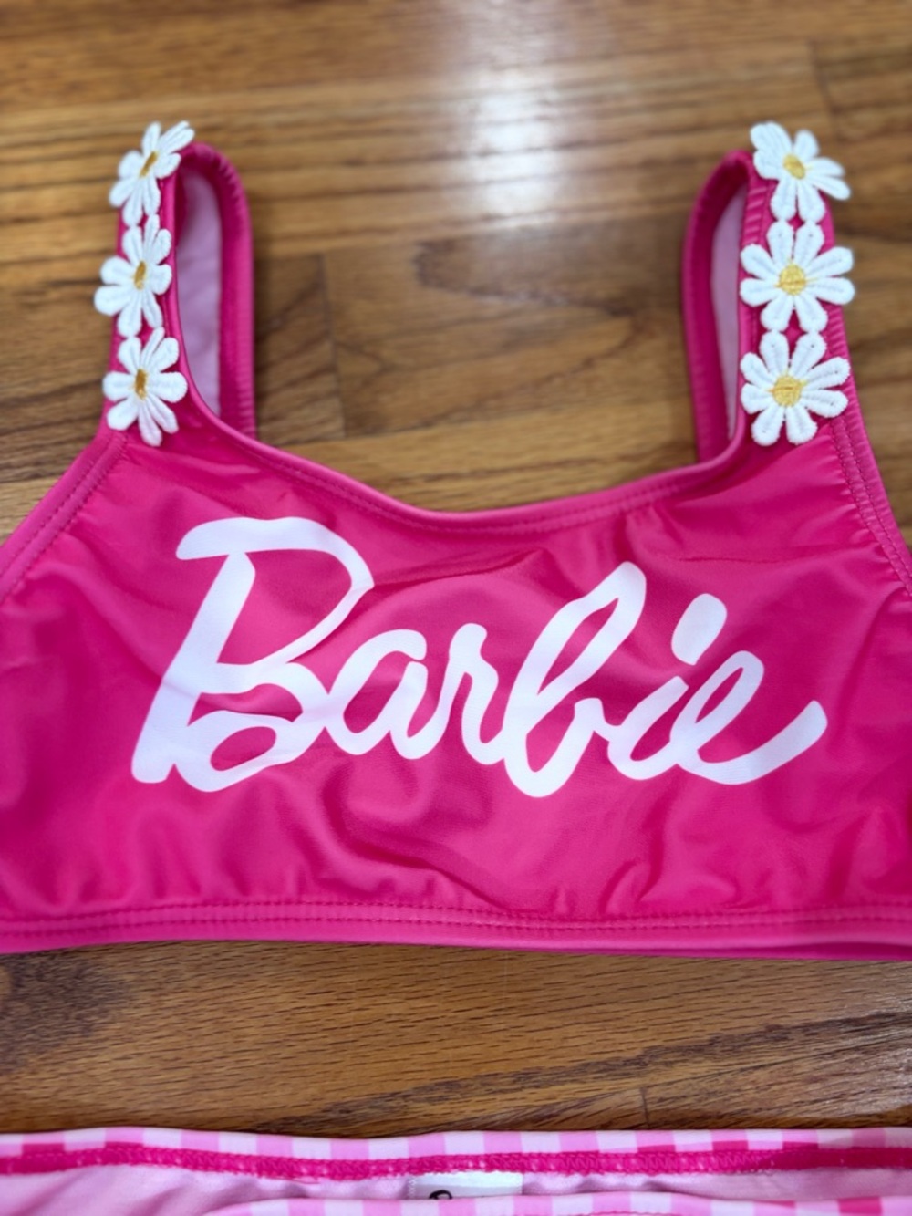 Barbie Girls Swimming Suit 2 Piece Bikini and Top Pink 6/6X - Picture 3 of 8